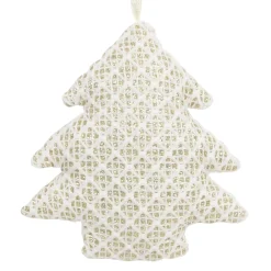 Clearance Christmas Forever ORN FABRIC TREE 4″ CREAM/GOLD
