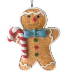 Sale Christmas Forever ORN GINGERBREAD BOY HOLDING A CANDY CANE 4″ CLAY DOUGH
