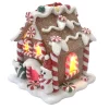 Clearance Christmas Forever ORN GINGERBREAD MINI HOUSE 3.3″ W/ LED (YELLOW) CLAY DOUGH