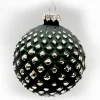 Christmas Forever ORN GLASS BALL 3″ BLACK- SILVEREMBOSSED DIAMOND PATTERN