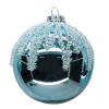 Christmas Forever ORN GLASS BALL 3″ BLUE ICE SHINY W/ ICE GLITTER