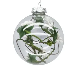 Online Christmas Forever ORN GLASS BALL 3″ CLEAR W/MISTLETOE INSDE