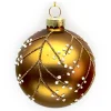 Online Christmas Forever ORN GLASS BALL 3″ COPPER MATTE W/ GLITTER BERRY