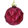 Discount Christmas Forever ORN GLASS BALL 3″ FUSCHIA MATT DIAMOND W/ GLITTER