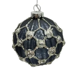 Hot Christmas Forever ORN GLASS BALL 3″ GREEN EMERALD W/ CHAMP. GLITTER