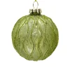 Hot Christmas Forever ORN GLASS BALL 3″ GREEN-SAGE W/ GLITTER VEINING
