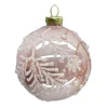 Best Christmas Forever ORN GLASS BALL 3″ PINK SHINY W/ PEARL & GOLD GLITTER