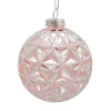 Best Christmas Forever ORN GLASS BALL 3″ PINK W/ DIAMOND ICE GLITTER