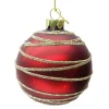 Online Christmas Forever ORN GLASS BALL 3″ RED GOLD CIRCLE GLITTER