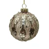 Discount Christmas Forever ORN GLASS BALL 3″ ROSE GOLD W/CHAMP WAVE PATTERN