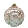 Sale Christmas Forever ORN GLASS BALL 3″ ROSE GOLD SHINY W/ CHAMP./WHITE GLITTER
