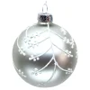 Clearance Christmas Forever ORN GLASS BALL 3″ SILVER MATTE W/ WHITE GLITTER & BERRIES