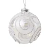 Christmas Forever ORN GLASS BALL 3″ WHITE FROST W/ WHITE SWIRL PATTERN