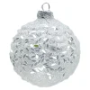 Clearance Christmas Forever ORN GLASS BALL 3″ WHITE FROST W/ LONG IRIDESCENT GLITTER