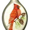 Sale Christmas Forever ORN GLASS FINIAL CARDINAL ON BRANCH W/PINECONE 6″