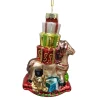 Clearance Christmas Forever ORN GLASS HORSE CARRYING GIFT 5″ MULTI