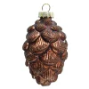 Best Christmas Forever ORN GLASS PINECONE 4″ BROWN W/ GLITTER
