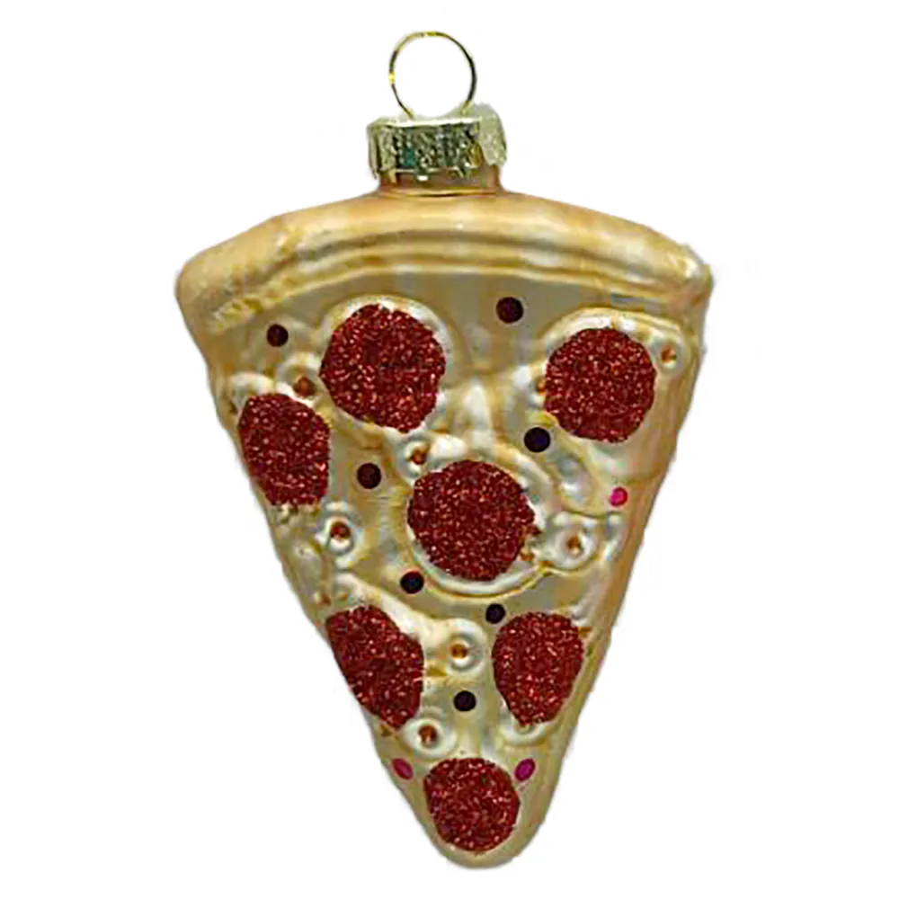 Outlet Christmas Forever ORN GLASS PIZZA SLICE 4″ MULTI