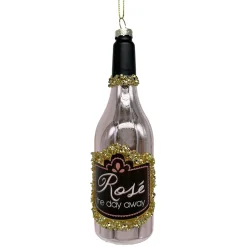 Outlet Christmas Forever ORN GLASS ROSE WINE BOTTLE 6″ PINK