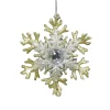 Christmas Forever ORN GOLD/ SILVER SNOWFLAKE 3″ W/ GOLD & SILVER GLITTER & JEWEL