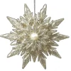 Best Christmas Forever ORN GOLD /SILVER SNOWFLAKE 4.5″ W/ PEARL BEAD & GLITTER