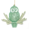 Discount Christmas Forever ORN GREEN MINT GLITTER OWL ON CREAM GOLD GLITTER TWIG 4″ X 3.5″