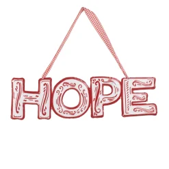 Sale Christmas Forever ORN METAL 9.5″ “HOPE” RED/ WHITE