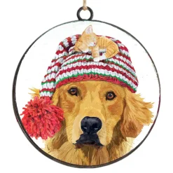 Best Christmas Forever ORN METAL DISC 4″ DOG