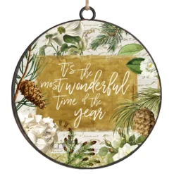 Hot Christmas Forever ORN METAL DISC 4″ GREEN /GOLD W/ “ITS THE MOST.”