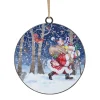 Best Christmas Forever ORN METAL DISC 4″ SANTA ESCAPE CARRYING GIFT BAG