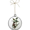 Outlet Christmas Forever ORN METAL DISC 4″ W/HOLLY BERRY PRINT