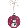 Discount Christmas Forever ORN METAL DISC 4″ W/SNOWMAN AND SNOWFLAKE PRINT