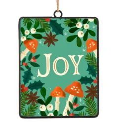 Discount Christmas Forever ORN METAL RECTANGULAR DISC 6″ “JOY”