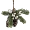 Discount Christmas Forever ORN NAT. PINE & CONES FROSTED NATURAL 2.5″ W/ BERRIES & WHITE BELLS