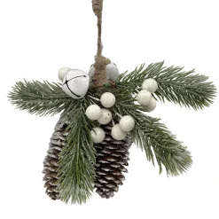 Discount Christmas Forever ORN NAT. PINE & CONES FROSTED NATURAL 2.5″ W/ BERRIES & WHITE BELLS