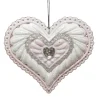 Best Christmas Forever ORN PINK/ WHITE ICE HEART 4″ W/ JEWEL & GLITTER