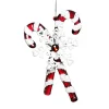 New Christmas Forever ORN RED/WHITE CANDY CANE 4.5″ W/ JEWEL, SNOWFLAKE & GLTR.