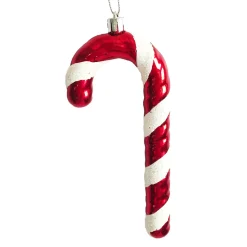 Online Christmas Forever ORN RED/WHITE CANDY CANE 6″ W/ WHITE GLITTER