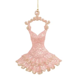 Online Christmas Forever ORN ROSE GOLD BALLERINA DRESS 5″ W/ 2-TONE GLTR.