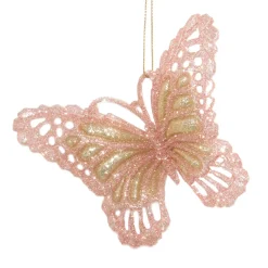 Clearance Christmas Forever ORN ROSE GOLD BUTTERFLY 4.75″x3.75″ 2 TONE GLTR.