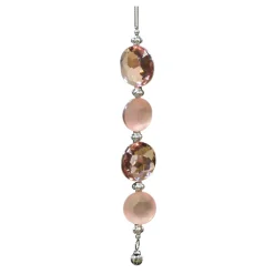 Clearance Christmas Forever ORN ROSE GOLD/CLEAR ROUND 4PC JEWEL 7″ W/ BELL