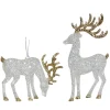 Sale Christmas Forever ORN SILVER /CHAMP. REINDEER 5.5″ W/ GLITTER 2/S
