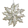 Sale Christmas Forever ORN SILVER HOLY SNOWFLAKE 4.5″ W/ BRIGHT GLITTER & GOLD EDGE