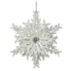 Sale Christmas Forever ORN SILVER LAYERED SNOWFLAKE 5″ W/ BRIGHT GLITTER & JEWEL