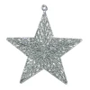 New Christmas Forever ORN SILVER MESH STAR 7″ W/GLTR