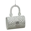 New Christmas Forever ORN SILVER PURSE 4.25″ W/ BRIGHT SLV. GLTR.