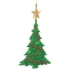 Outlet Christmas Forever ORN TREE RED/GRN/GLD TREE 6.25″ W/ STAR & GLTR.
