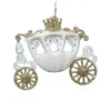 Christmas Forever ORN WHITE / GOLD ROYAL CARRIAGE 4″ W/ GOLD GLITTER