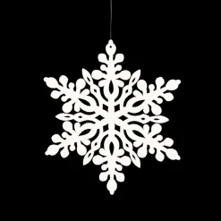 Christmas Forever ORN WHITE SNOWFLAKE 6″ W/ WHT GLTR