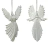 Best Christmas Forever ORN WHITE/GOLD ANGEL 6″ BRUSHED W/ GLTR. 2/S